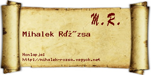 Mihalek Rózsa névjegykártya