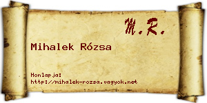 Mihalek Rózsa névjegykártya